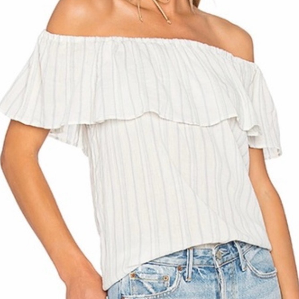 Sanctuary Misha Off the Shoulder Top in Loom Stripe - Size XS